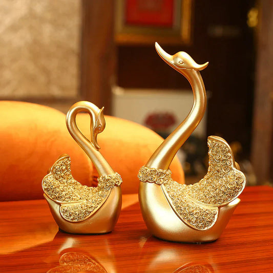 Elegant Romance Meets Functional Art: Swan Couple Ornament