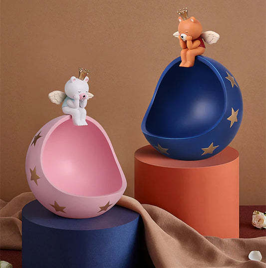 Peace, Practicality, and Playfulness: Charming Angel Bear Storage Bowl