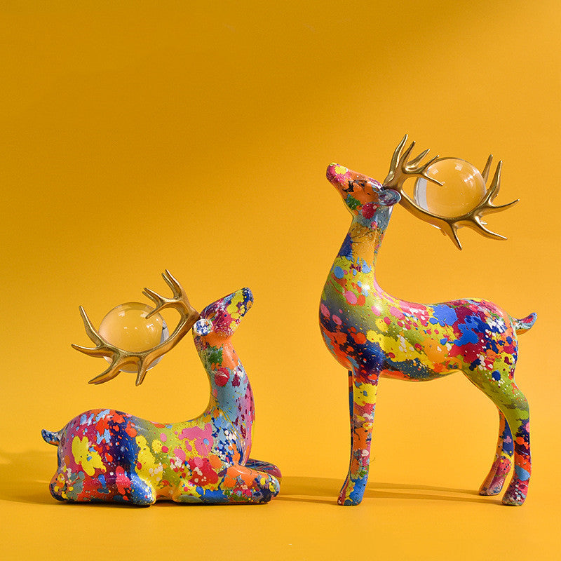 Colorful deer ornament