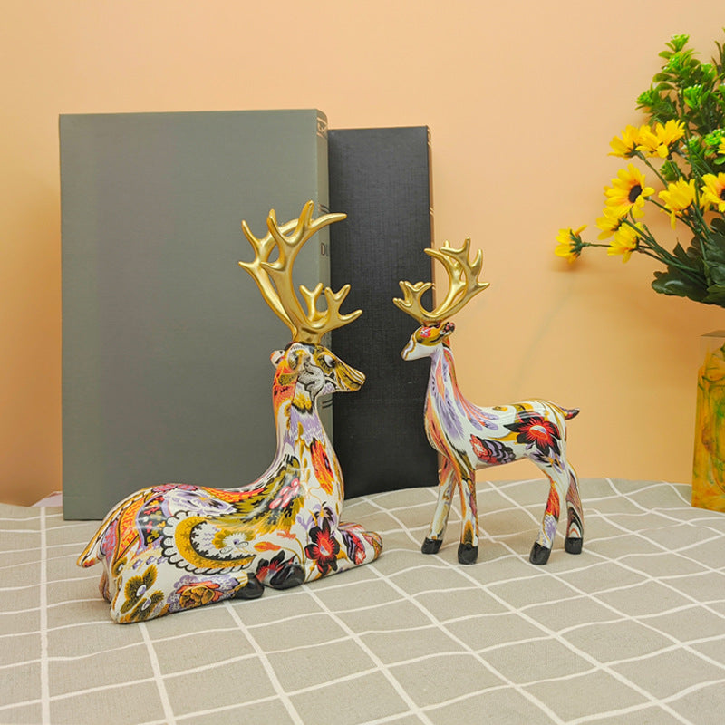 Colorful deer ornaments