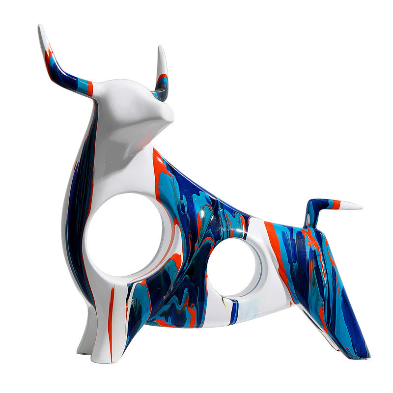 Artistic bull ornament