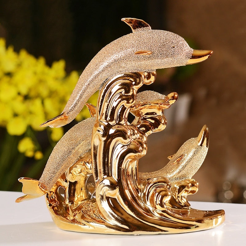 Gold dolphins ornament