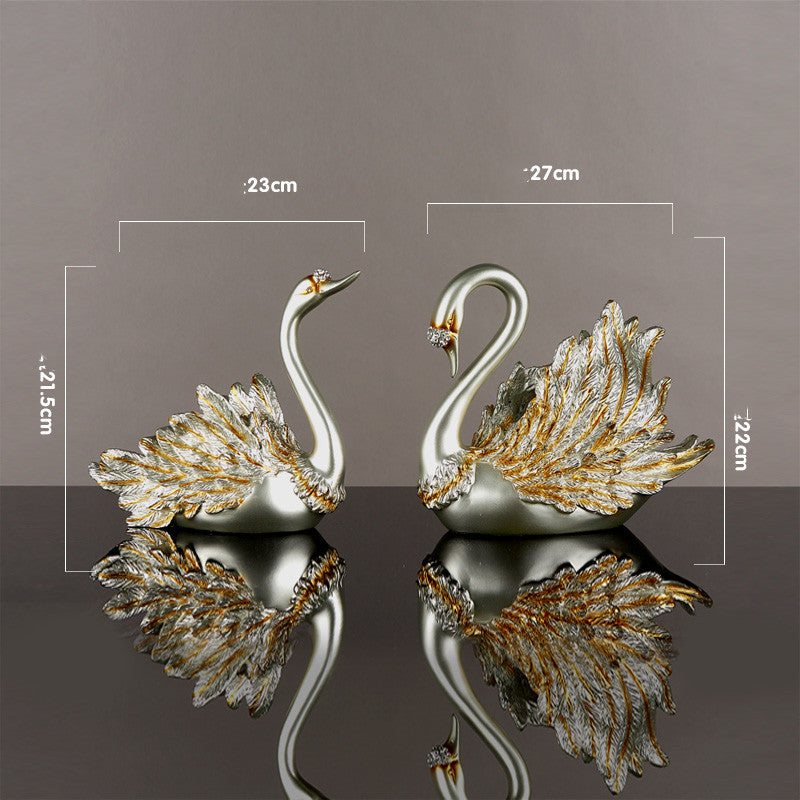 Gold & silver swan ornament