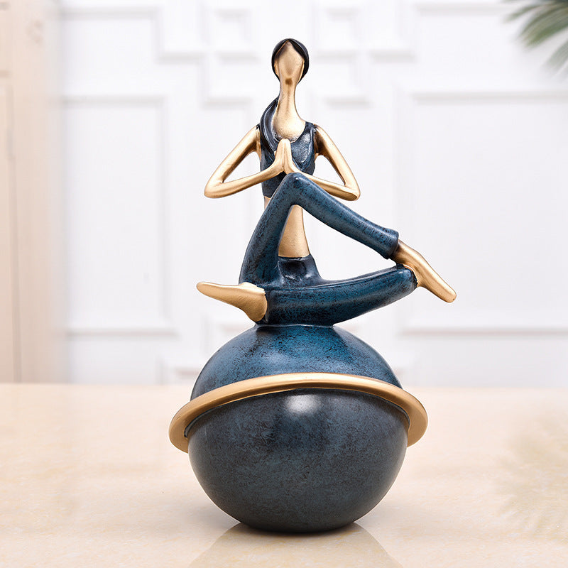 Gold yoga lady ornaments