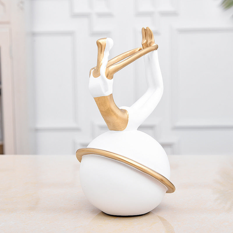 Gold yoga lady ornaments