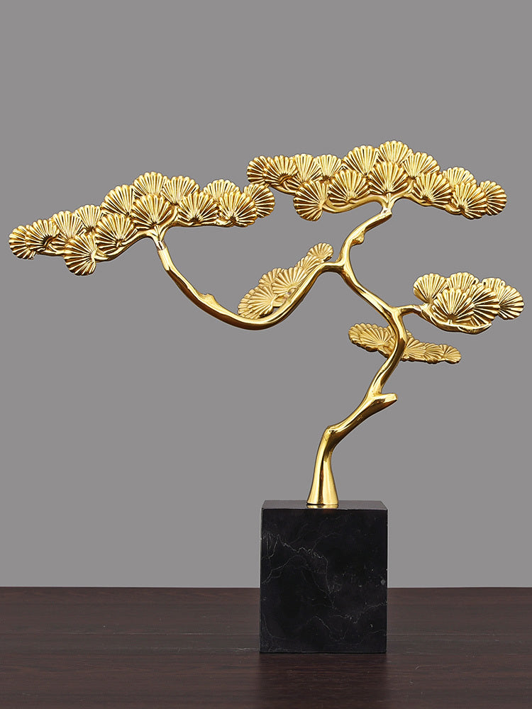 Gold pine tree ornaments