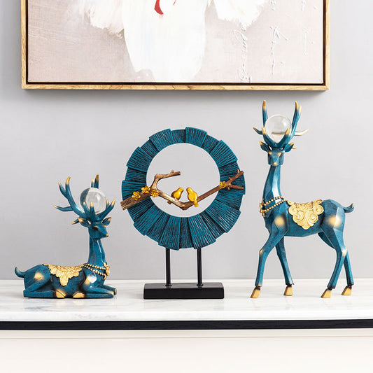 Golden bird couple ornaments