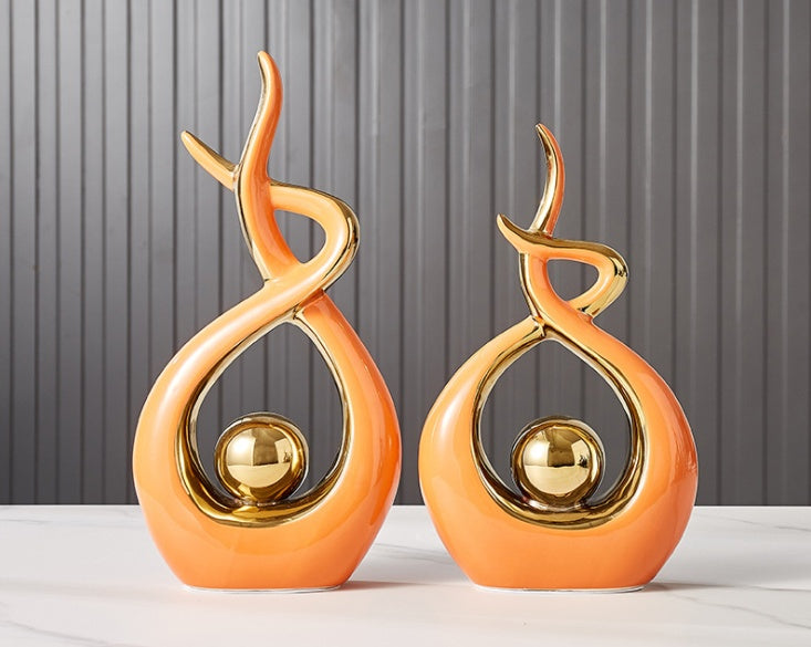 Golden orange energy ornaments