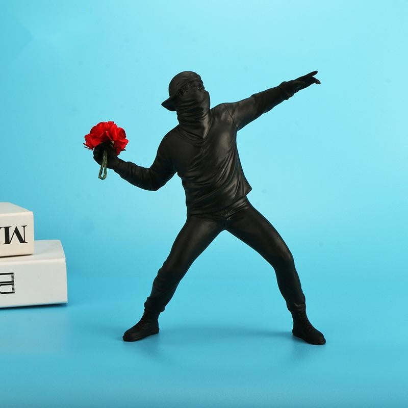 Banksy flower thrower ornament