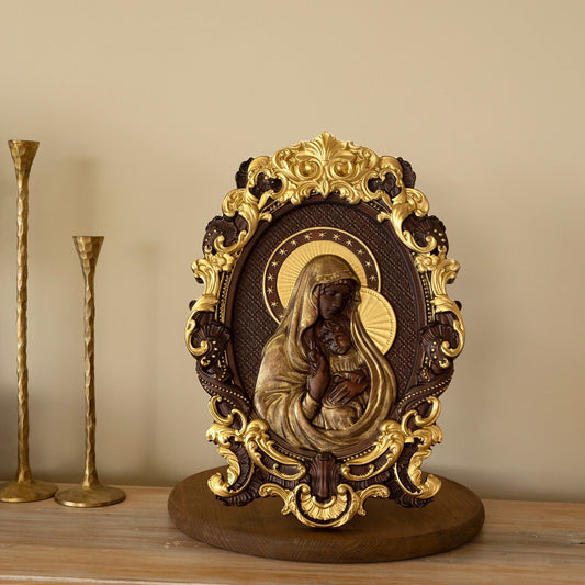 Golden Virgin Mary ornament