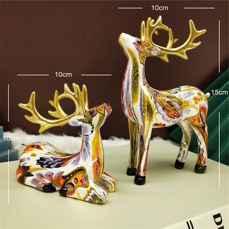 Colorful deer ornaments