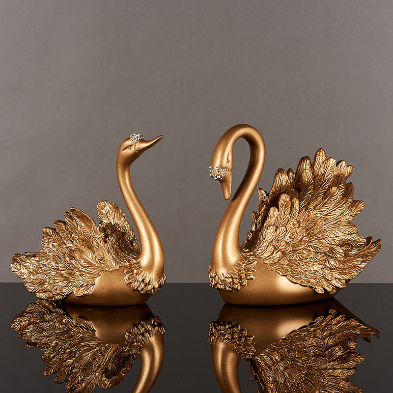 Gold & silver swan ornament