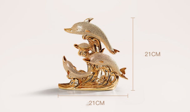 Gold dolphins ornament