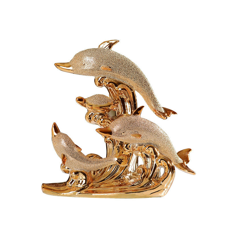 Gold dolphins ornament