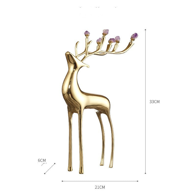 Gold amethyst deer ornaments