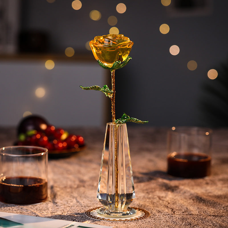 Crystal rose ornament