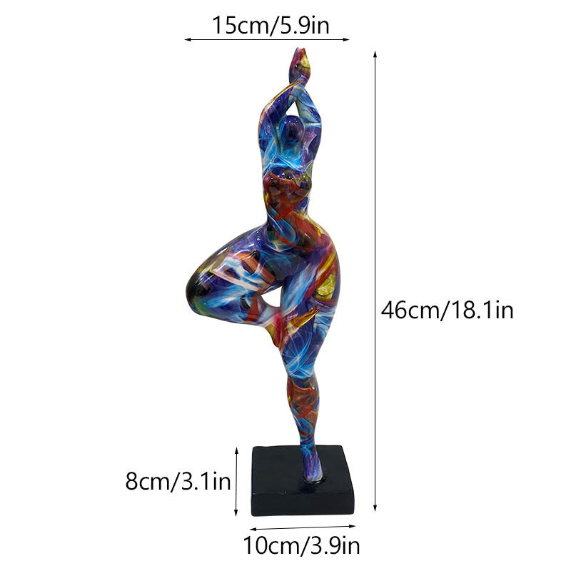 Colorful hot yoga lady ornaments