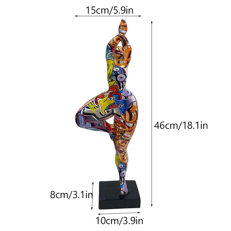 Colorful hot yoga lady ornaments