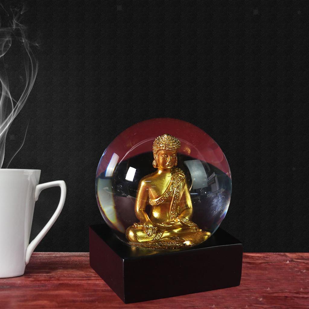 Gold buddha crystal ball ornament