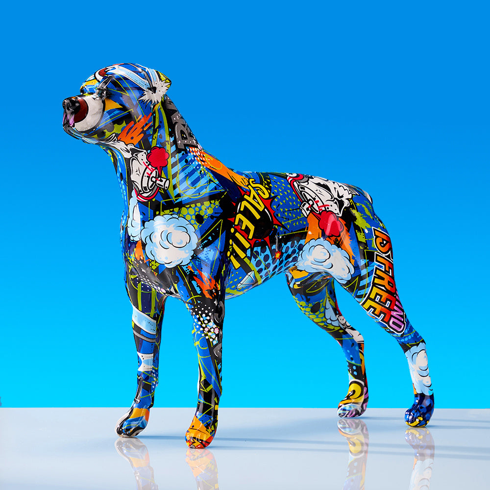 Colorful rottweiler dog ornaments