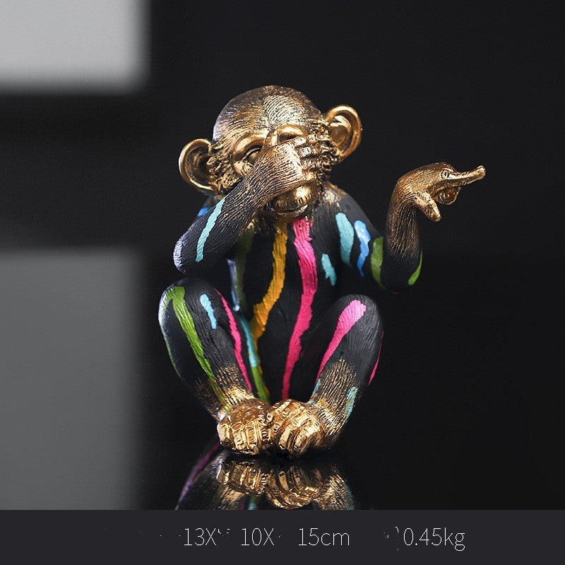 Colorful gold monkey ornaments