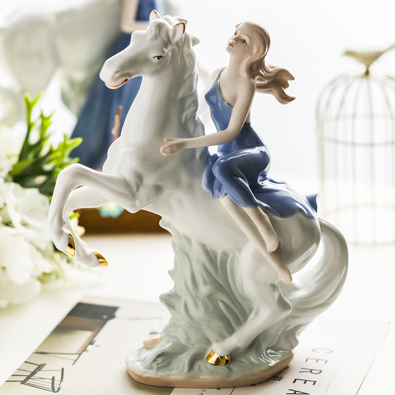 Lady on horse ornament