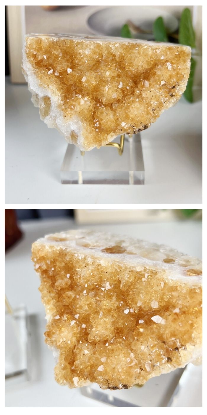Natural Citrine Cluster Crystal – Healing Stone for Wealth, Energy & Home Décor