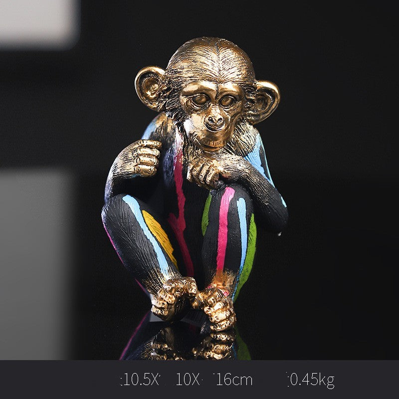 Colorful gold monkey ornaments