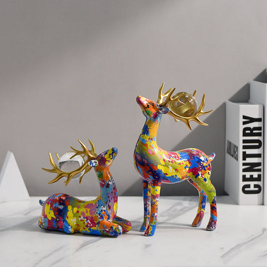 Colorful deer ornament