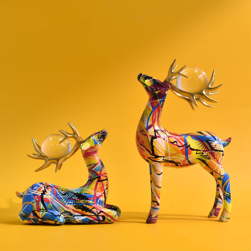 Colorful deer ornament