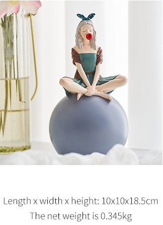 Bubble gum girl ornament