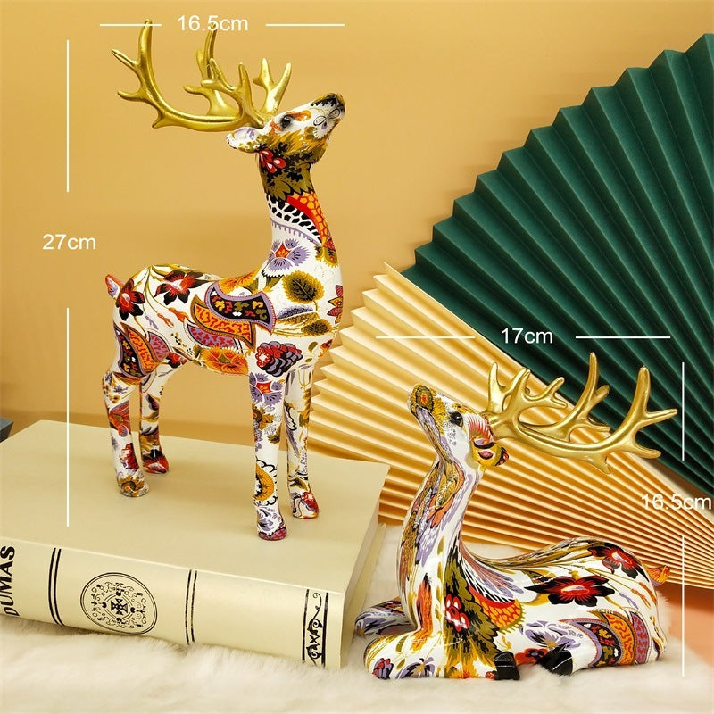 Colorful deer ornaments