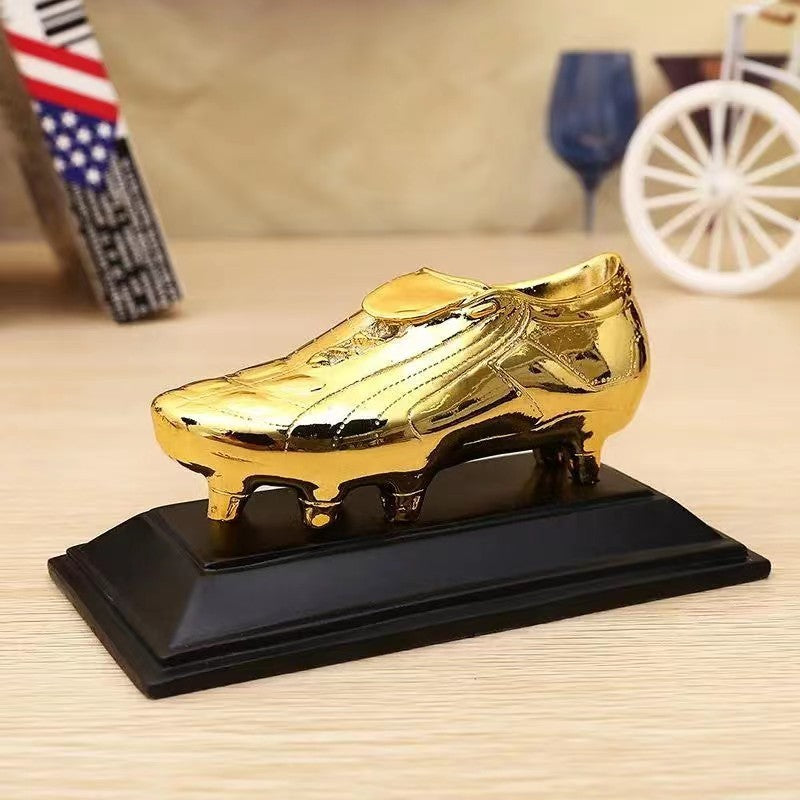 Gold soccer shoes ornament