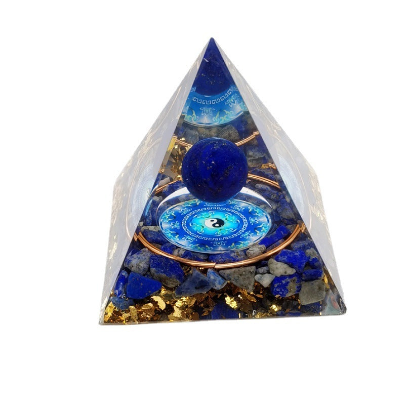 Blue pyramid ornaments