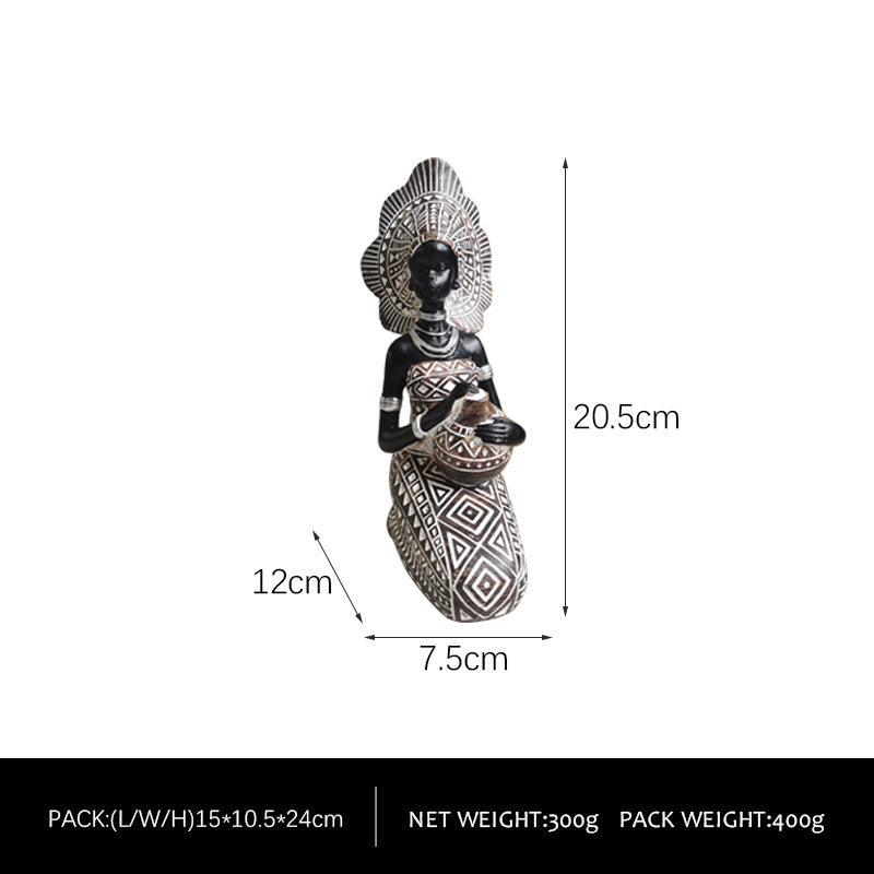 Elegant Abstract Lady Sculptures – Gold & Black Resin Figurines for Modern Home Decor