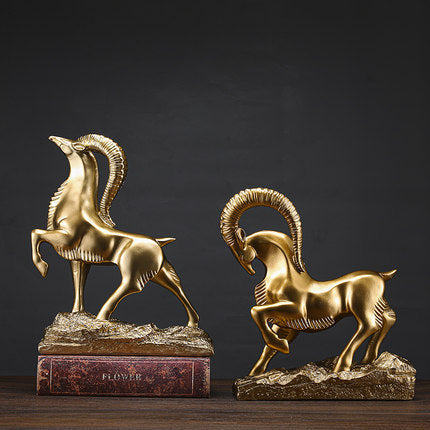 Gold ibex ornaments