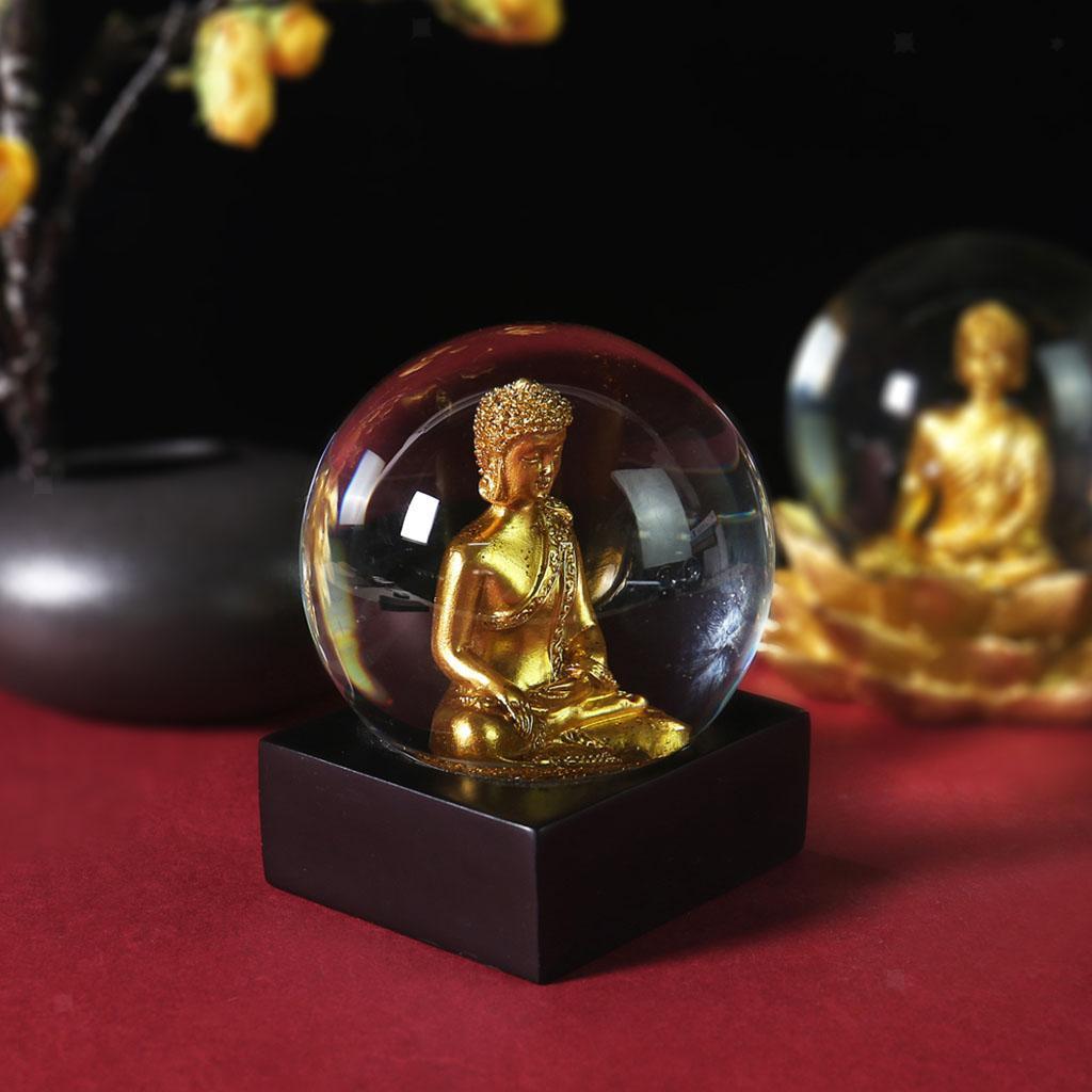 Gold buddha crystal ball ornament