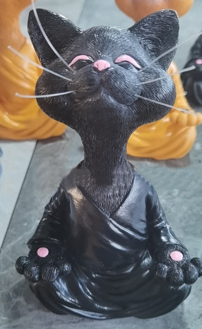 Meditating cat ornament