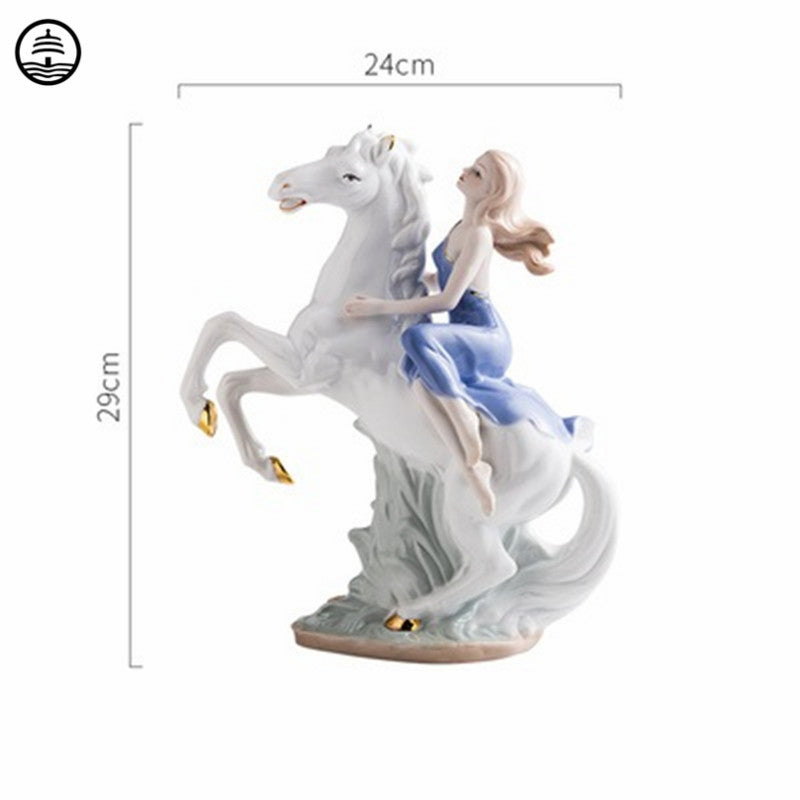 Lady on horse ornament