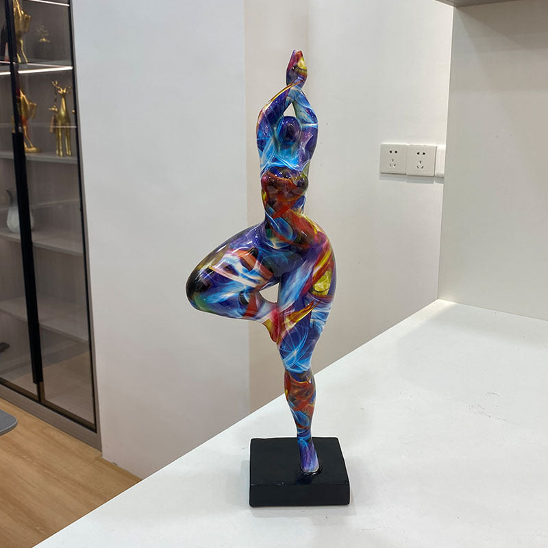 Colorful hot yoga lady ornaments