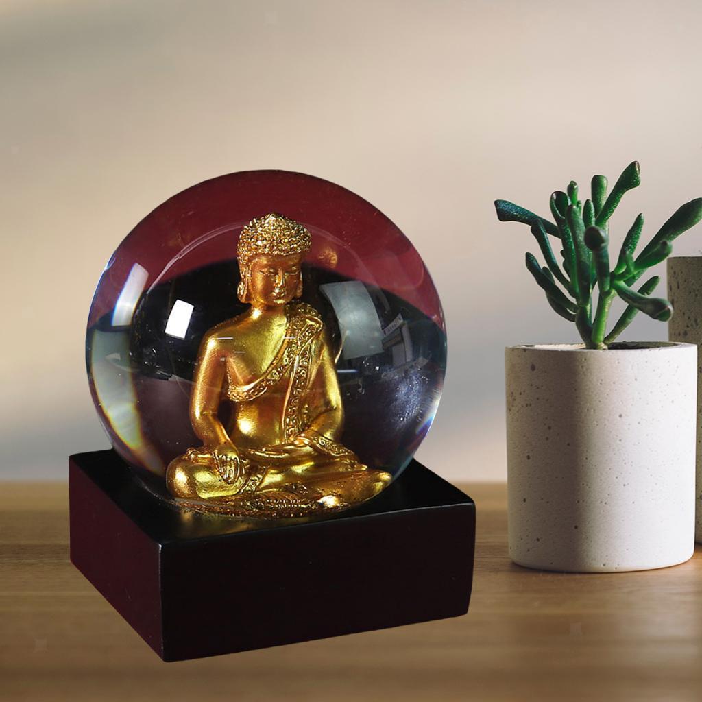 Gold buddha crystal ball ornament