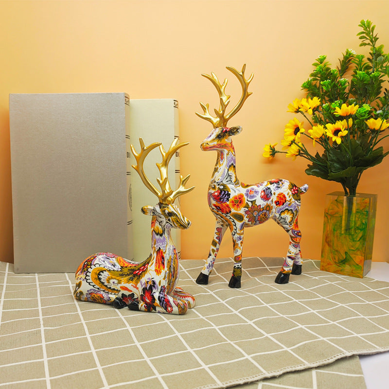 Colorful deer ornaments