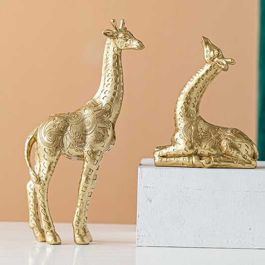 Gold giraffe ornaments