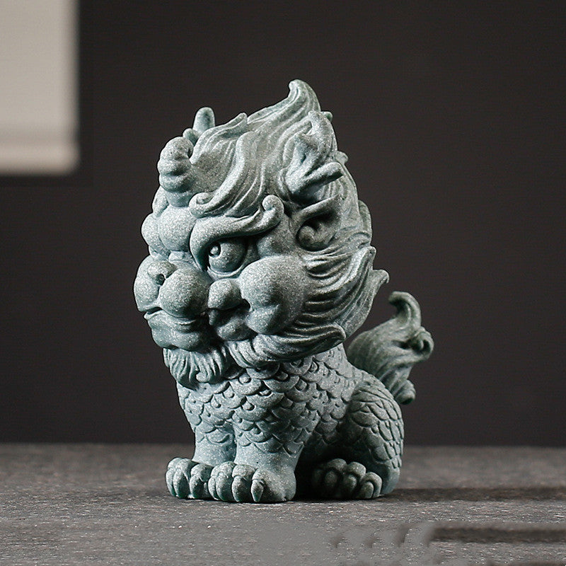 Cute stone lion ornaments