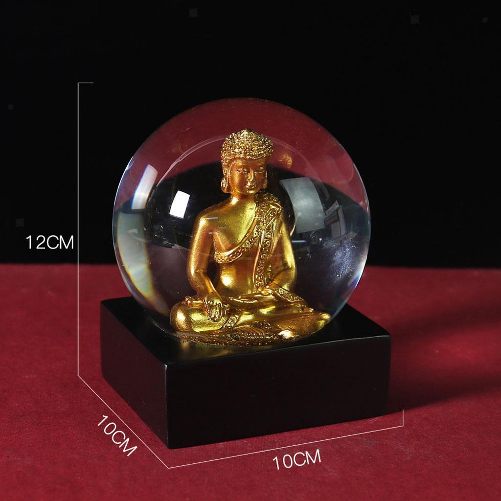 Gold buddha crystal ball ornament